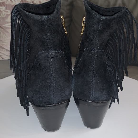 Sam Edelman black suede fringed booties - Picture 4 of 7